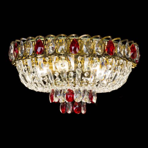 Люстра Астра Бутон №5 красная под бронзу в Симферополе Гусь Хрустальный