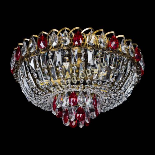 Люстра Астра Бутон №5 красная под бронзу в Симферополе Гусь Хрустальный