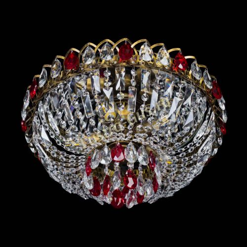 Люстра Астра Бутон №5 красная под бронзу в Симферополе Гусь Хрустальный