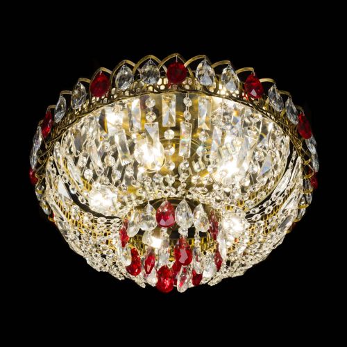 Люстра Астра Бутон №5 красная под бронзу в Симферополе Гусь Хрустальный