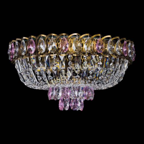 Люстра Астра Бутон №5 розовая под бронзу в Симферополе Гусь Хрустальный