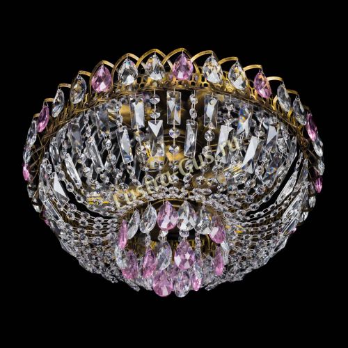 Люстра Астра Бутон №5 розовая под бронзу в Симферополе Гусь Хрустальный