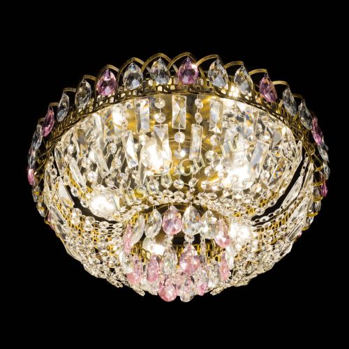 Люстра Астра Бутон №5 розовая под бронзу в Симферополе Гусь Хрустальный