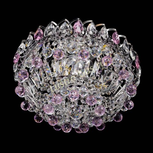 Люстра Астра Шар №3 Розовая в Симферополе Гусь Хрустальный