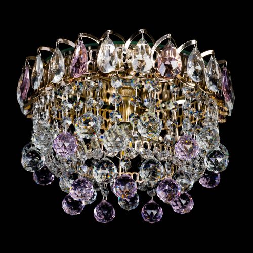 Люстра Астра Шар розовая в Симферополе Гусь Хрустальный