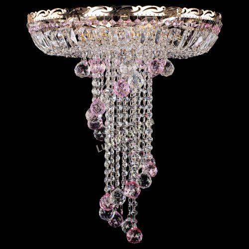 Люстра Диана №6 Шар 40 розовая в Симферополе Гусь Хрустальный