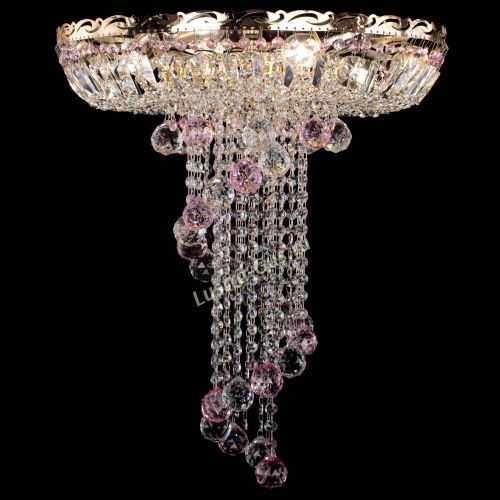 Люстра Диана №6 Шар 40 розовая в Симферополе Гусь Хрустальный
