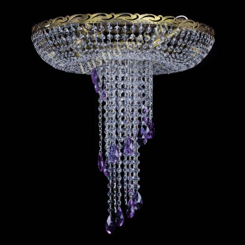 Люстра Диана №6 журавлик фиолетовая под бронзу  в Симферополе Гусь Хрустальный