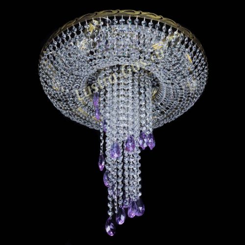 Люстра Диана №6 журавлик фиолетовая под бронзу  в Симферополе Гусь Хрустальный