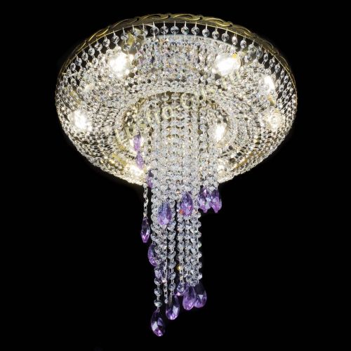 Люстра Диана №6 журавлик фиолетовая под бронзу  в Симферополе Гусь Хрустальный