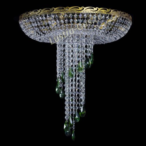 Люстра Диана №6 журавлик зеленая под бронзу  в Симферополе Гусь Хрустальный