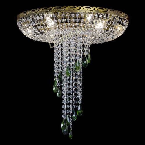 Люстра Диана №6 журавлик зеленая под бронзу  в Симферополе Гусь Хрустальный