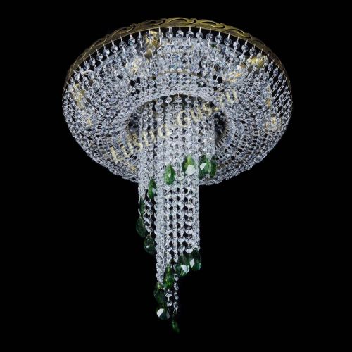 Люстра Диана №6 журавлик зеленая под бронзу  в Симферополе Гусь Хрустальный