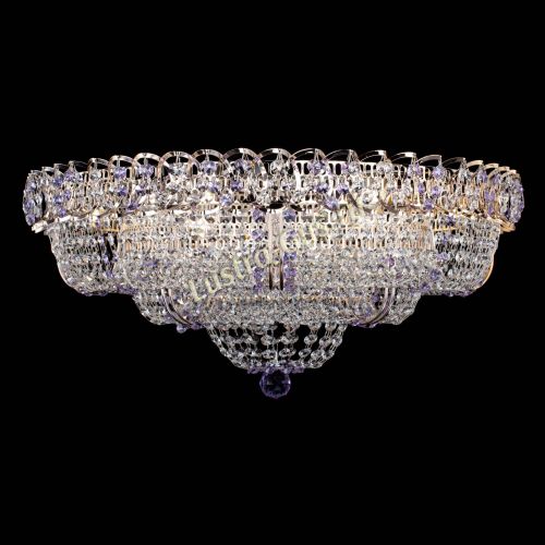 Люстра Двойное Кольцо Классика №6 фиолетовая в Симферополе Гусь Хрустальный