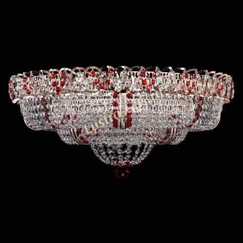 Люстра Двойное Кольцо Классика №6 красная в Симферополе Гусь Хрустальный