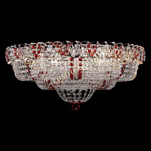 Люстра Двойное Кольцо Классика №6 красная в Симферополе Гусь Хрустальный