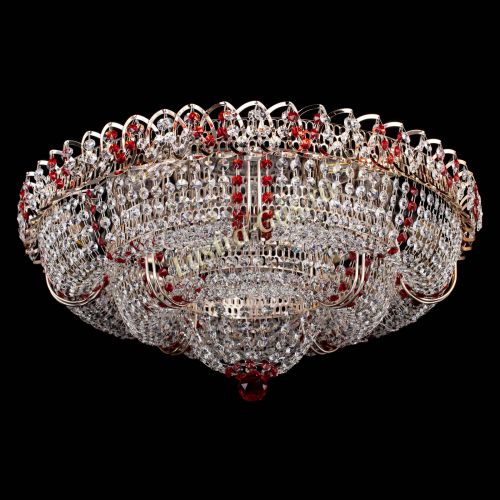 Люстра Двойное Кольцо Классика №6 красная в Симферополе Гусь Хрустальный