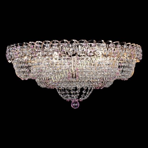 Люстра Двойное Кольцо Классика №6 розовая в Симферополе Гусь Хрустальный