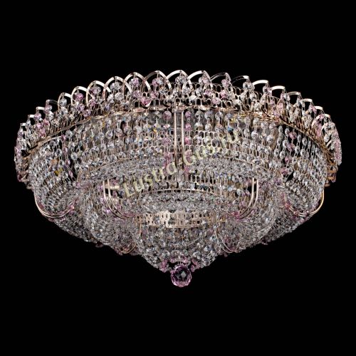 Люстра Двойное Кольцо Классика №6 розовая в Симферополе Гусь Хрустальный