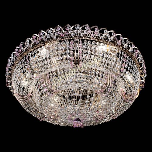 Люстра Двойное Кольцо Классика №6 розовая в Симферополе Гусь Хрустальный