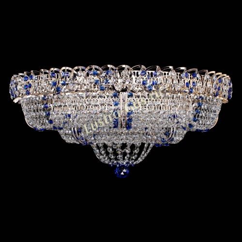 Люстра Двойное Кольцо Классика №6 синяя в Симферополе Гусь Хрустальный