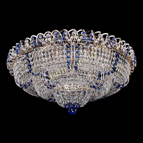 Люстра Двойное Кольцо Классика №6 синяя в Симферополе Гусь Хрустальный