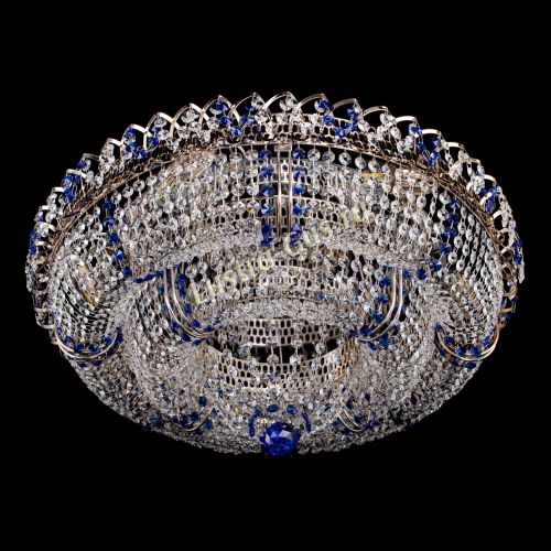 Люстра Двойное Кольцо Классика №6 синяя в Симферополе Гусь Хрустальный