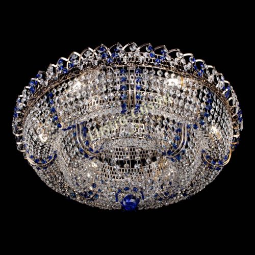 Люстра Двойное Кольцо Классика №6 синяя в Симферополе Гусь Хрустальный