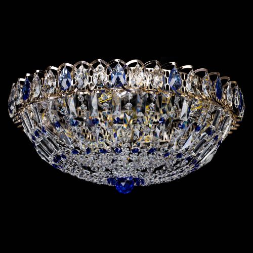 Люстра Двойной Купол синий в Симферополе Гусь Хрустальный