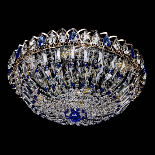 Люстра Двойной Купол синий в Симферополе Гусь Хрустальный