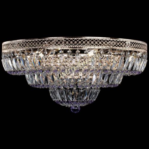 Люстра Двойное Кольцо Венеция фиолетовая в Симферополе Гусь Хрустальный