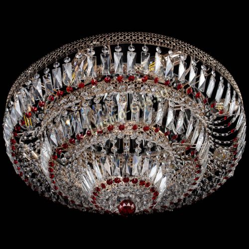 Люстра Двойное Кольцо Венеция красная в Симферополе Гусь Хрустальный