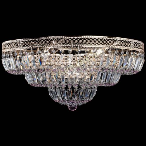 Люстра Двойное Кольцо Венеция розовая в Симферополе Гусь Хрустальный