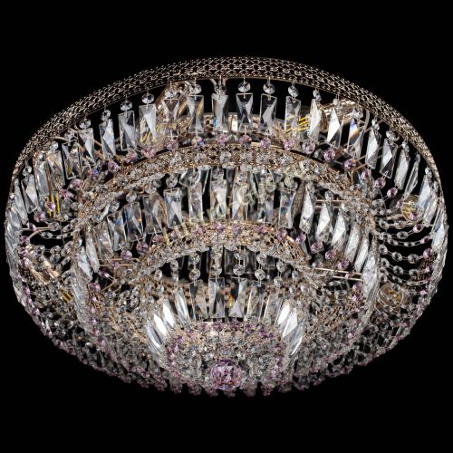 Люстра Двойное Кольцо Венеция розовая в Симферополе Гусь Хрустальный