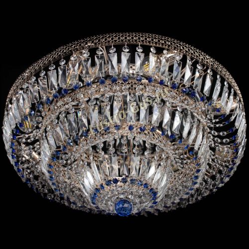 Люстра Двойное Кольцо Венеция синяя в Симферополе Гусь Хрустальный