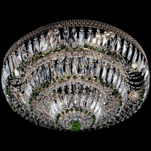 Люстра Двойное Кольцо Венеция зеленая в Симферополе Гусь Хрустальный