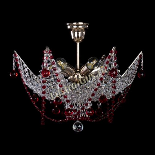 Люстра Элина №2 красная в Симферополе Гусь Хрустальный