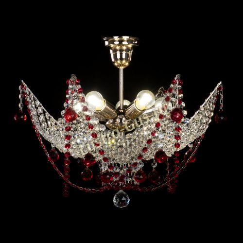 Люстра Элина №2 красная в Симферополе Гусь Хрустальный
