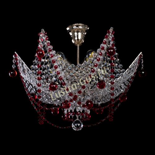 Люстра Элина №2 красная в Симферополе Гусь Хрустальный