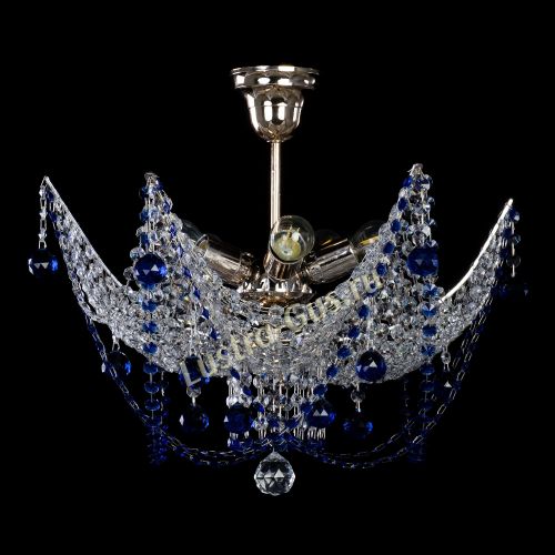 Люстра Элина №2 синяя в Симферополе Гусь Хрустальный
