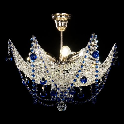 Люстра Элина №2 синяя в Симферополе Гусь Хрустальный