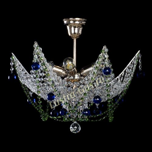 Люстра Элина №2 сине-зеленая в Симферополе Гусь Хрустальный