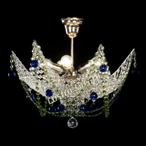 Люстра Элина №2 сине-зеленая в Симферополе Гусь Хрустальный