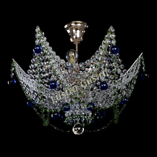 Люстра Элина №2 сине-зеленая в Симферополе Гусь Хрустальный