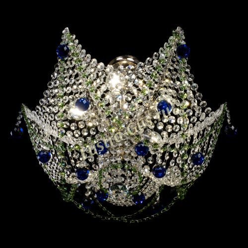 Люстра Элина №2 сине-зеленая в Симферополе Гусь Хрустальный