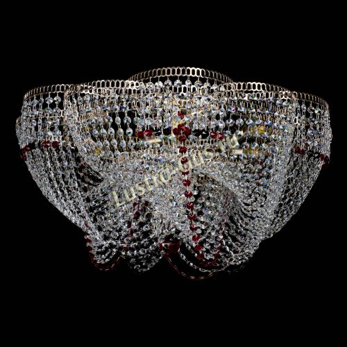 Люстра Есения черно-красная в Симферополе Гусь Хрустальный