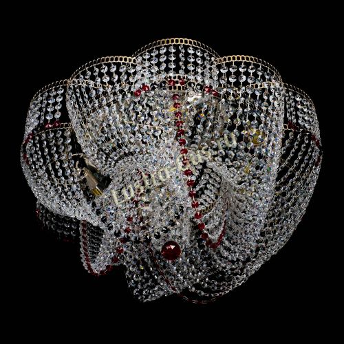 Люстра Есения черно-красная в Симферополе Гусь Хрустальный