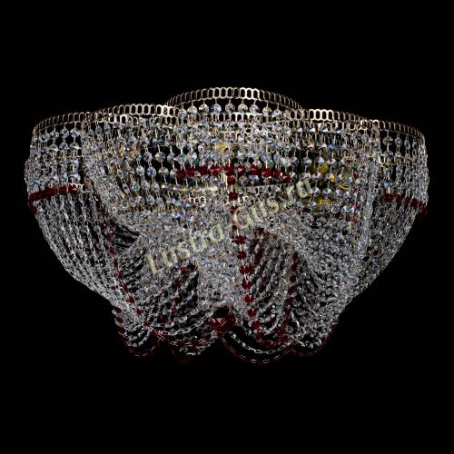 Люстра Есения красная в Симферополе Гусь Хрустальный