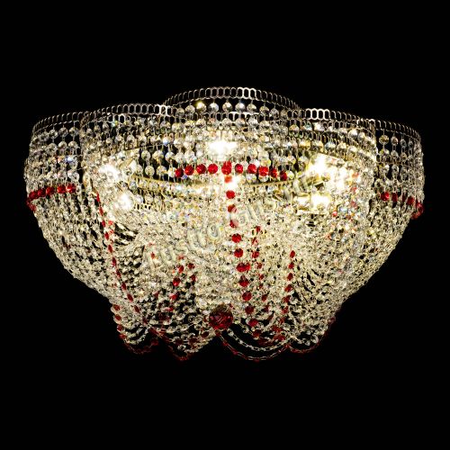 Люстра Есения красная в Симферополе Гусь Хрустальный