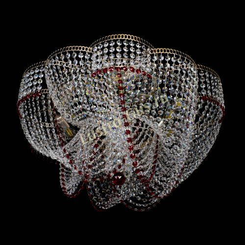 Люстра Есения красная в Симферополе Гусь Хрустальный